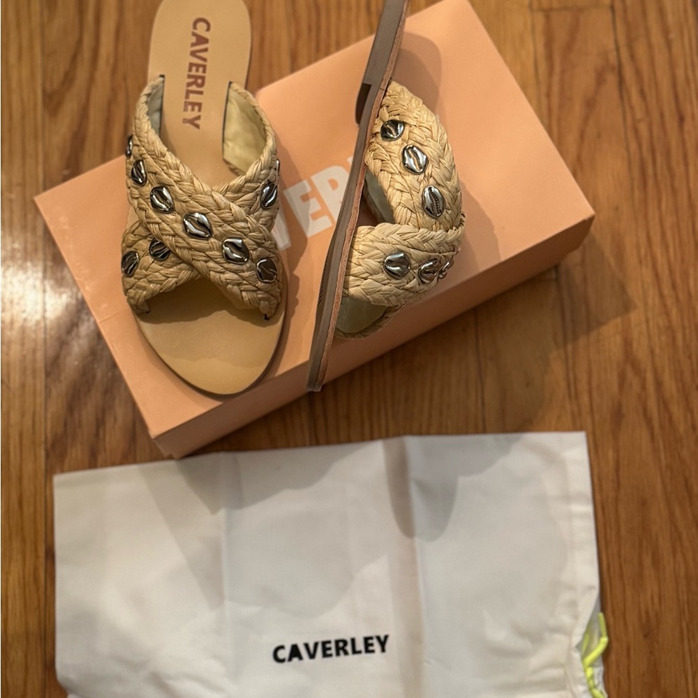 CAVERLEY Jenkin Shell Slide Sandals - Women's Size 7 - 7.5 (EU 38) - New In Box - Picture 6 of 10
